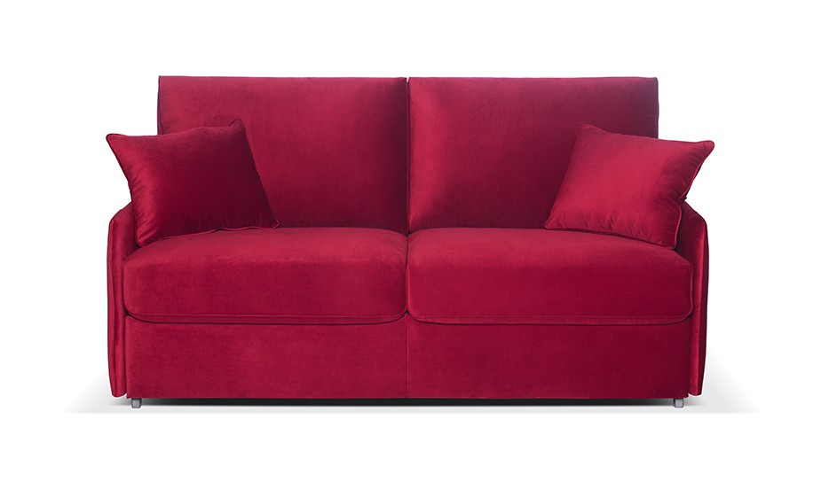 Canapé convertible rouge en velours